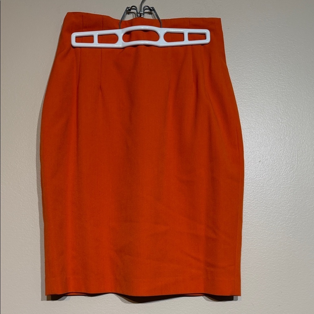 Vintage kenar Vibrant Orange Pencil Skirt